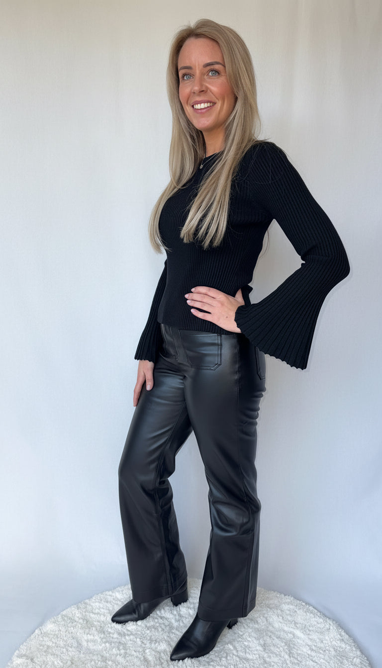 “Flare Rib Sweater”