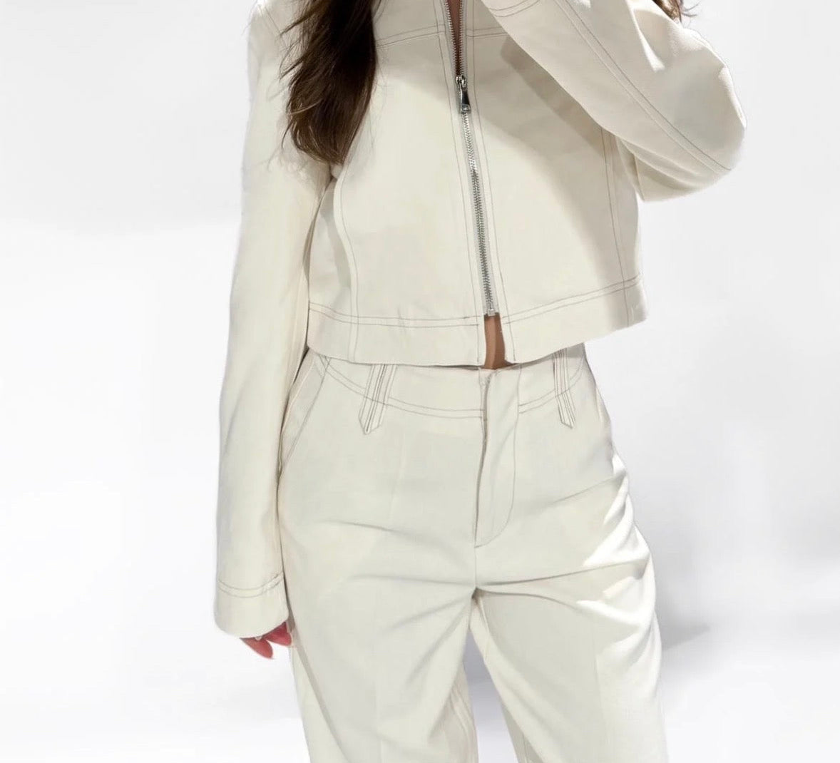 “Ecru Tailored Suit Set”