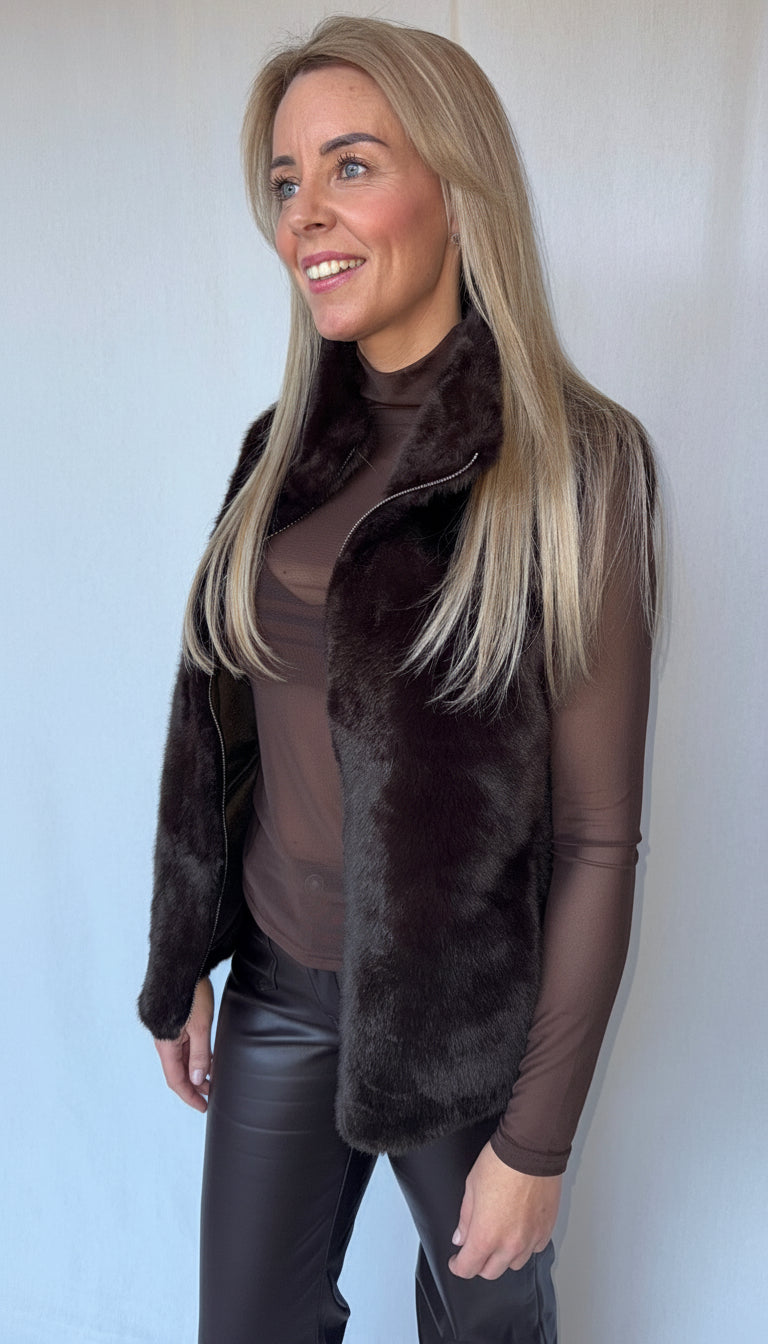 “Cozy Faux Fur Bodywarmer
